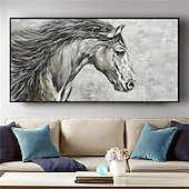 preiswerte Tiergemälde-Ölgemälde „Pferd“, handgemalt, abstraktes Tier-Ölgemälde auf Leinwand, modernes Ölgemälde, Pferd, Tier, handgemalt, großes Tiergemälde, Wandkunst, Gemälde für die Heimdekoration