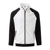 economico Felpe di base-Per uomo Felpa con cappuccio e zip Felpa con cappuccio a zip intera Felpe con zip Bianco Marrone Cachi Grigio Colletto Mao Color Block Liscio Zip Up Collage Sportivo Giornaliero Per eventi Streetwear