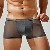 preiswerte Boxershorts für Herren-Herren 1 pc Unterwäsche Boxer Boxer-Shorts Patchwork Chinlon Atmungsaktiv Weich Komfortabel Farbblock Mittlere Hüfthöhe Schwarz Weiß