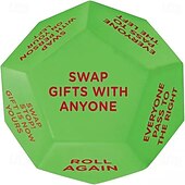cheap Christmas Gifts for Kids-Santa Swap Gift Exchange Dice,2025 New Gift Exchange Dice, Exchange Dice Game,Christmas Group Party Game,12 Different Sides 3 * 3 * 3in Pu Material Gift Exchange Dice Game