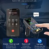 お買い得  車用Bluetoothキット/ハンズフリー-12V/2.5A BT 通話 EQ サウンド調整済み pd/qc3.0 急速充電器 bc83 FM トランスミッター カーチャージャー デュアル USB TF U ディスク MP3