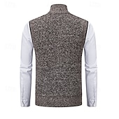 baratos suéter cardigã masculino-Homens Vestido Suéter Sueter Cardigan Suéter com zíper Suéter de malha Estriado Tricotar Padrão Zip Up Bolsos laterais Côr Sólida Moda Clássico Roupa Diária Encontro Roupa Outono &amp; inverno Preto