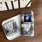 baratos Capa Samsung-telefone Capinha Para Z Flip 7 Z Virar 6 Z Flip 5 Z Flip 4 Z Flip 3 Capa traseira Antichoque Retro Felpudo