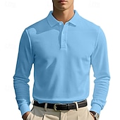 cheap Men&#039;s Classic Polo-Men&#039;s Corduroy Shirt Golf Shirt Work Casual Lapel Long Sleeve Basic Modern Solid Color Buttons Spring &amp;  Fall Regular Fit Wine Black White Yellow Sky Blue Light Grey Corduroy Shirt