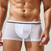 preiswerte Boxershorts für Herren-Herren 1 pc Unterwäsche Boxer Boxer-Shorts Patchwork Chinlon Atmungsaktiv Weich Komfortabel Farbblock Mittlere Hüfthöhe Schwarz Weiß