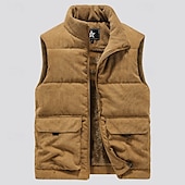 economico Capispalla Elite da Uomo-Per uomo Gilet in pile Gilet da esterno Gilet Punk Attivo Autunno Inverno Poliestere Tinta unica Dolcevita Nero Marrone chiaro Verde militare Gilet