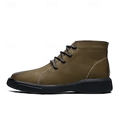 abordables Bottines-bottines décontractées en similicuir pour hommes avec design à lacets, semelle antidérapante confortable, parfaites pour un usage quotidien et des activités de plein air