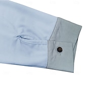 preiswerte Klassisches Poloshirt für Herren-Herren Poloshirts Golf Poloshirts Strasse Geschäft Kargen Klassisch Langarm Modisch Basic Patchwork Tasche Farbblock Herbst Winter Jahreszeiten Regular Fit Hellblau Babyblau Schwarz Weiß Burgunderrot