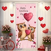 cheap Wedding-L.T.HOME Valentine's Day Outdoor Decorations Door Covers Door Tapestry Door Curtain Decoration Backdrop Indoor/Outdoor Door Banner for Front Door Farmhouse Owl