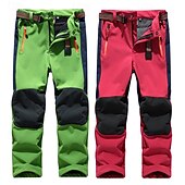 cheap Bottoms-Boys Girls&#039; Combat Pants Cargo Pants Hiking Pants Trousers Patchwork Winter Outdoor Regular Fit Warm Breathable Soft Pants / Trousers Zipper Pocket Black Red Running Camping / Hiking / Caving
