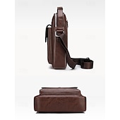 economico Borselli da uomo-borsa a tracolla vintage in similpelle marrone da uomo – borsa a tracolla compatta con più tasche per viaggi, lavoro e uso quotidiano