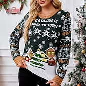 お買い得  醜いクリスマスセーター-クリスマスツリー 醜いクリスマスセーター Pullover ジャンパー 女性用 クリスマス アイデア おかしい ニット ライトアップ パターン 大人 クリスマス 新年 クリスマス・イブ クリスマス パーティー 上着