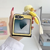 رخيصةأون جراب سامسونج-هاتف غطاء من أجل زد فليب 6 Z Flip 5 Z Flip 4 Z Flip 3 غطاء خلفي مع رباط المعصم ضد الصدمات مكتب  /  الأعمال TPU جلد PU