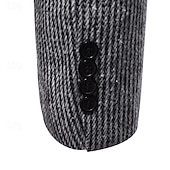 billige Blazere for menn-Herre Blazer Virksomhet Cocktailfest Bryllupsfest Mote Fritid Vår &amp; Vinter Polyester Helfarge Knapper Lomme Bekvem Enkeltkneppet Blazer Mørkegrå Kakifarget Lysegrå