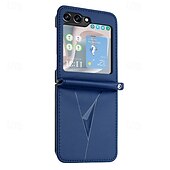 Недорогие Чехлы для Samsung-телефон Кейс для Назначение SSamsung Galaxy Z-флип 6 Z Flip 5 Z Flip 4 Z Flip 3 Откидная крышка Защита от удара Ретро ПК Кожа PU