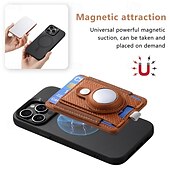 economico Cover per iPhone-telefono Custodia Per iPhone 16 Pro Max Plus iPhone 15 Pro Max Plus Universali Custodia ad adsorbimento magnetico Con supporto A calamita Supporto a molla TPU pelle sintetica