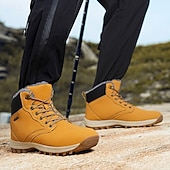 baratos Botas de caminhada-botas de inverno masculinas impermeáveis e isoladas com sola de borracha antiderrapante e forro de pele sintética para caminhadas ao ar livre