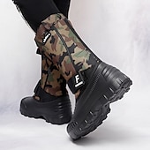 tanie Buty zimowe i śniegu-męskie zimowe buty śnieżne w kamuflażu z wodoodporną cholewką i pluszową podszewką - wytrzymała, antypoślizgowa podeszwa, regulowany pasek, idealne do aktywności na świeżym powietrzu