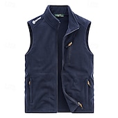 preiswerte Westen-Herren Weste für Wanderer Wander-Fleeceweste Ärmellos Weste Außen warm Fleece-Futter Komfortabel Winter Mehrere Taschen Polyester Schwarz Armeegrün Dunkelblau Jagd Angeln Klettern