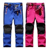 cheap Bottoms-Boys Girls&#039; Combat Pants Cargo Pants Hiking Pants Trousers Patchwork Winter Outdoor Regular Fit Warm Breathable Soft Pants / Trousers Zipper Pocket Black Red Running Camping / Hiking / Caving