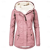 abordables Doudounes &amp; Parkas-Parka Femme Parka Plein Air Manteau d&#039;hiver  Casual Quotidien Manteau Ample Imperméable Décontractée Sportif Veste Manches Longues Couleur éclair Violet Rose Claire Vin / Waterproof