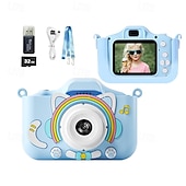 baratos Acessórios para festa-câmera digital para crianças para meninas de 3 a 8 anos, câmera infantil de 9600 W para crianças com cartão SD de 64 GB, brinquedos para meninas de 6 a 8 anos, presentes de aniversário de Natal para