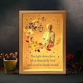 baratos Presente Memorial-Moldura de foto personalizada com iluminação usb, luz noturna de acrílico personalizada, presentes memoriais para a perda de um ente querido, decoração de lembrança
