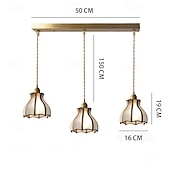 economico Luci a sospensione-lampade a sospensione lampada a sospensione americana vintage in ottone con paralume in vetro giuntato lampada a sospensione europea semplice da 6,3 pollici in ottone e vetro 85-265v