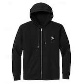 abordables Sudaderas y Sudaderas Elite para Hombres-Hombre Sudadera con capucha y cremallera completa Negro Blanco Con Capucha Graphic Cremallera Regalos de Navidad Deporte Casual Fresco Design Gráfico Otoño Invierno Ropa Sudaderas con capucha
