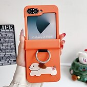 cheap Samsung Cases-Phone Case For Z Flip 6 Z Flip 5 Z Flip 4 Z Flip 3 Ring Buckle Shockproof Retro TPU Silicone