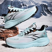 billige Sneakers til herrer-løpesneakers med varmt fôr for menn, lette, polstrede atletiske sko med snøredesign for vintersport utendørs og daglig bruk