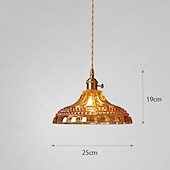 voordelige Hanglampen-retro messing glazen hanglamp amberkleurig dik materiaal glazen kroonluchter geblazen glazen plafondlampen met verstelbaar snoer