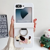 cheap Samsung Cases-Phone Case For Z Flip 6 Z Flip 5 Z Flip 4 Z Flip 3 Ring Buckle Shockproof Retro TPU Silicone
