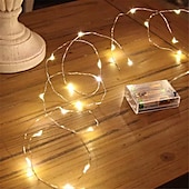 cheap Battery String Lights-Elegant Wedding Reception Party 10pcs LED Copper Wire Fairy Lights, Battery-Powered Christmas String Lights for Bedroom, Garden, Wedding &amp; Party Decor 1-10M
