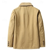 baratos Jaquetas Cargo-Homens Jaqueta de Inverno Casaco de lã Jaqueta sherpa Diário Férias Térmico / Quente Bolsos Tosão Outono &amp; inverno Tecido Moda Roupa de rua Lapela Padrão Preto cáqui Verde Tropa Casaco