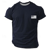  2026年7月4日 250回目のメモリアルデイ メンズ 愛国者 3Dプリント ベテラン クルーネック 半袖 Tシャツ
