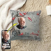  Custom Memorial Pillow Cover Photo Cushion Cover Throw Pillow Sympathy Gift Personalized Memorial Gifts I'm Always with You
