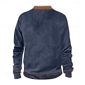 economico Felpe di base-Per uomo Felpa Felpa con cerniera a un quarto Blu Colletto Mao Color Block Collage Sportivo Giornaliero Per eventi Vintage Informale Vello sottile Autunno inverno Abbigliamento Felpe con cappuccio