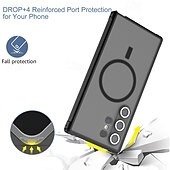 Недорогие Чехлы для Samsung-телефон Кейс для Назначение S24 Ultra S24 Plus S24 S24 ФЭ S25 Ультра Кейс на заднюю панель Магнитный Поддержка беспроводной зарядки Защита от удара Ретро ТПУ