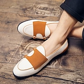 cheap Semi-Formal-Men&#039;s Loafers &amp; Slip-Ons Penny Loafers Suede Nylon Comfortable Slip Resistant Loafer Buckle White Green Color Block