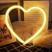 cheap Neon LED Lights-Pink Heart Neon Sign LED Light Battery Operated / USB Powered Table and Wall Decor Lamp for Dorm Girl&#039;s Room Mothers Day Valentine&#039;s Day Party Birthday Home Christmas Decoration