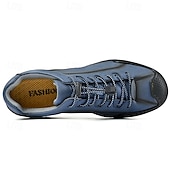 abordables Baskets-baskets décontractées en similicuir marron pour hommes avec lacets élastiques réglables - semelle antidérapante durable, coupe confortable pour un usage quotidien