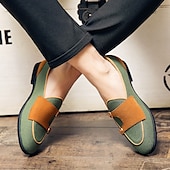 cheap Semi-Formal-Men&#039;s Loafers &amp; Slip-Ons Penny Loafers Suede Nylon Comfortable Slip Resistant Loafer Buckle White Green Color Block