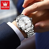 economico Orologi al quarzo-OLEVS Da uomo Orologio al quarzo Creativo Di tendenza Orologio casual Orologio da polso Visualizzazione delle fasi lunari Luminoso Calendario Impermeabile Acciaio Guarda