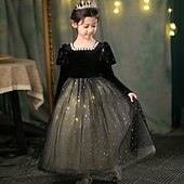 Недорогие Костюмы для девочек-Холодное сердце Принцесса Сказка Эльза Платье девушки цветка Костюм для тематической вечеринки Тюль Платья Косплей Костюм Косплей из фильмов for Девочки Детские Рождество Карнавал Новый год