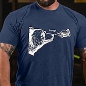 cheap Men&#039;s Funny T shirts-Men&#039;s Bear T shirt Short Sleeve T shirt 3D Print Crew Neck Shirt Fashion Athleisure Street Sports Outdoor Daily Black Blue Green Summer Spring Clothing Apparel S M L XL XXL XXXL