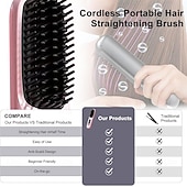 olcso Egyéni védőeszközök-Vezeték nélküli Hajvasalók Forró Levegő Fésű Negatív Forró Fésű Hajvasaló 20s Gyors Fűtés Kerámia és Égésgátló Tervezés Valentin-napi Ajándék