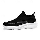 economico Sneakers da uomo-sneakers slip-on rosse leggere da uomo | tomaia in flyknit traspirante con suola comoda per attività casual e sportive