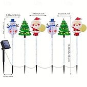 levne venkovní vánoční osvětlení-6KS solární svátková zahradní bodová světla sněhulák Santa a sobi zahradní světla venkovní voděodolná dekorace yardu chodník krajinná světla