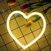 cheap Neon LED Lights-Pink Heart Neon Sign LED Light Battery Operated / USB Powered Table and Wall Decor Lamp for Dorm Girl&#039;s Room Mothers Day Valentine&#039;s Day Party Birthday Home Christmas Decoration